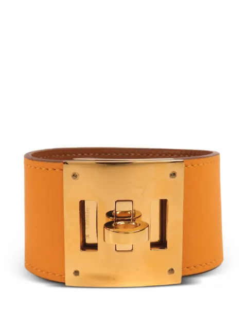 Hermès Pre-Owned 2016 Kelly Dog leather bracelet Gold KELLYDOG