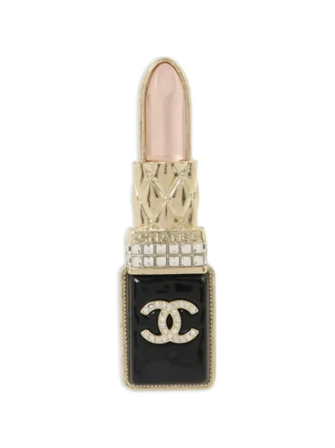 CHANEL Pre-Owned CC lipstick brooch Gold BROOCH