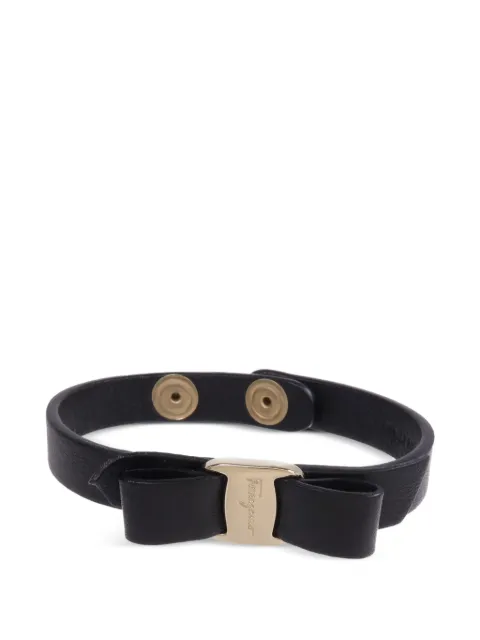 Ferragamo Pre-Owned Vara bow leather bracelet Black BRACELET
