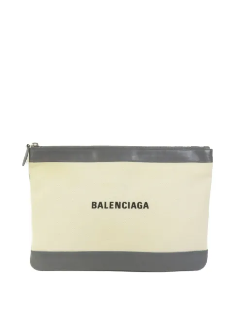 Balenciaga Pre-Owned M Clip canvas clutch bag Neutrals 420407
