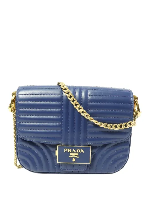 Prada Pre-Owned quilted chain shoulder bag Blue 1BD217