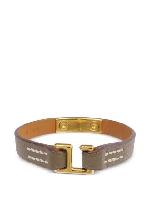 Hermès Pre-Owned 2022 mini Rivale leather bracelet Gold U