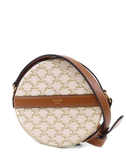 Celine Pre-Owned Triomphe canvas round shoulder bag Neutrals TRIOMPHEBAG