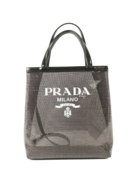 Prada Pre-Owned sequin-embellished tote bag Grey 1BG417