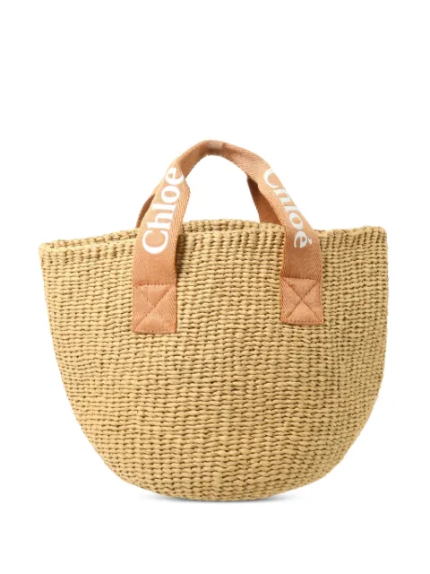 Chloé Pre-Owned logo-strap basket bag Neutrals BASKETBAG