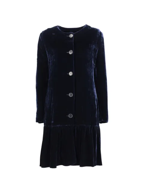 Aspesi Vintage ruffled-trim button-up dress Blue CVM266120