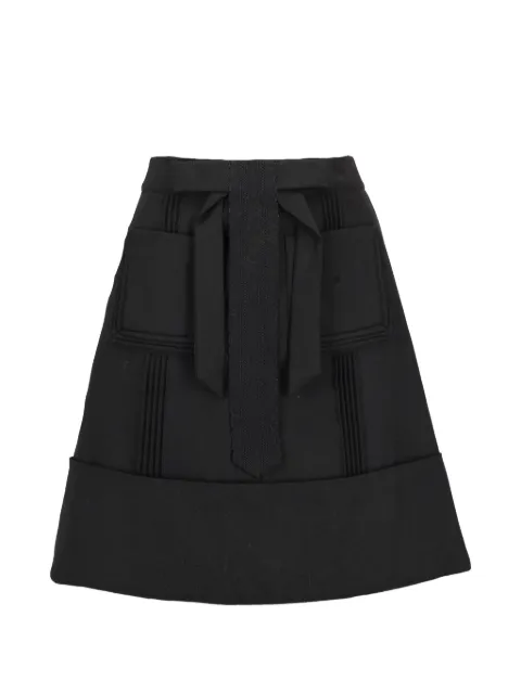 Chloé Pre-Owned bow-detail pleated mini skirt Black CVB23757