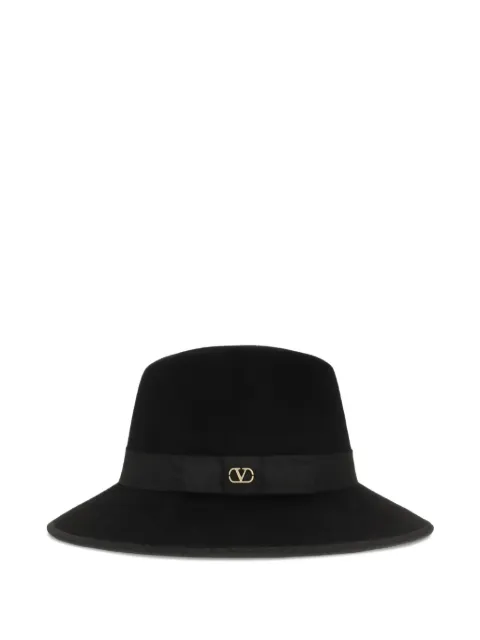 Valentino Garavani VLogo Fedora velvet-effect hat Black 9W2HAA12RKX