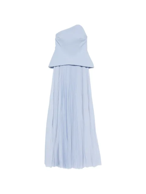 Solace London Britt strapless pleated maxi dress Blue OS44017