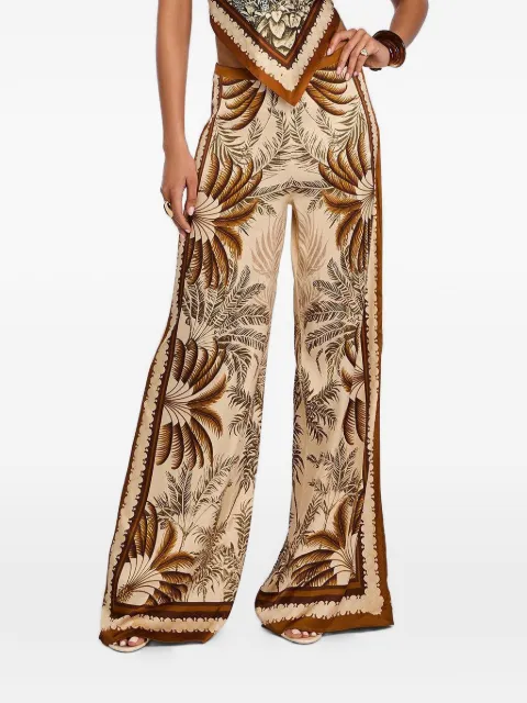 Retrofete Sunny palm-print palazzo pants Neutrals RSS251133614OCPL