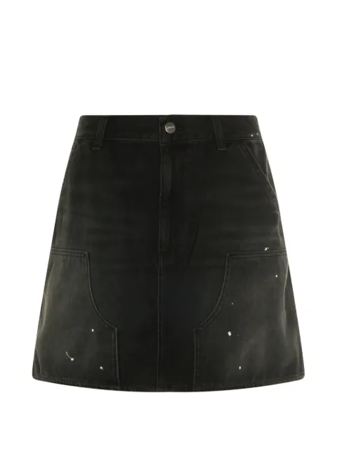 Carhartt WIP Maeve paint-splatter logo-patch mini skirt Black I037027