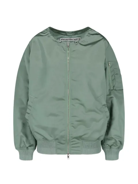 Alexander Wang nylon scoop neck bomber jacket Green 1WC3262754