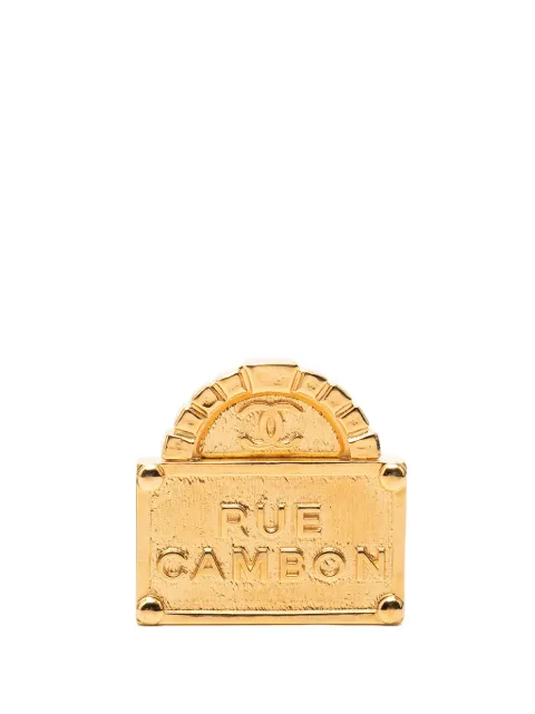CHANEL Pre-Owned 2022 CC Gold Plated Rue Cambon Dome Brooch costume brooch Gold WJHRE35UNJ6L0FUV