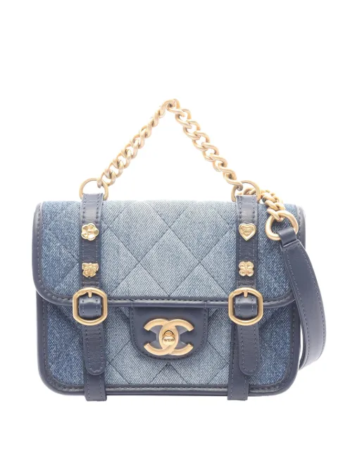 CHANEL Pre-Owned 2021-2026 Mini Denim Chain Flap Bag satchel Blue 6GBGHI3GJZLOL0W3
