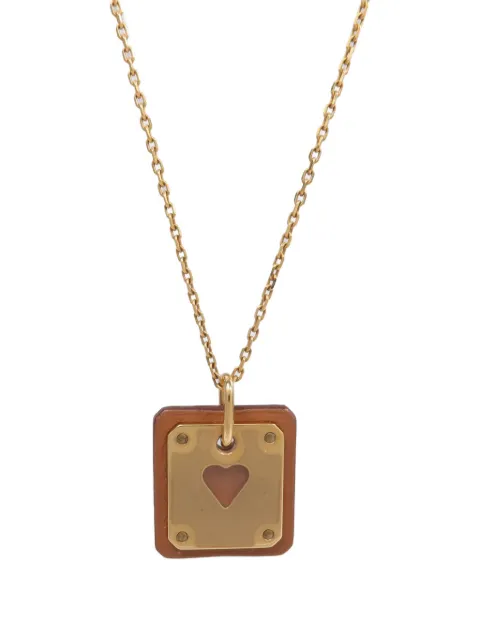 Hermès Pre-Owned As de Coeur leather necklace Gold ZBROWNGHW