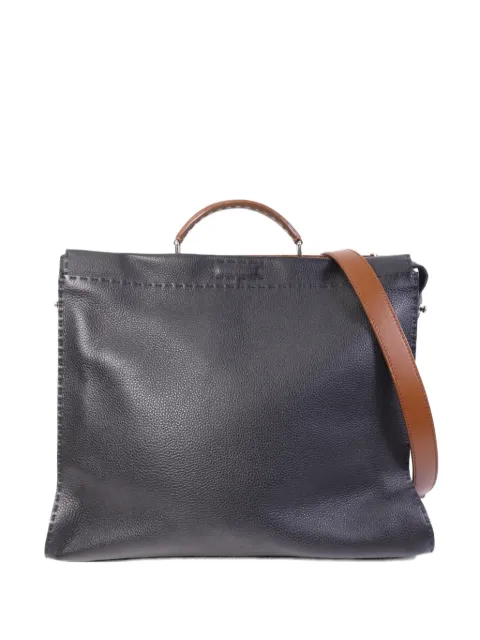 Fendi Pre-Owned large Peekaboo leather shoulder bag Black 7VA3542MU