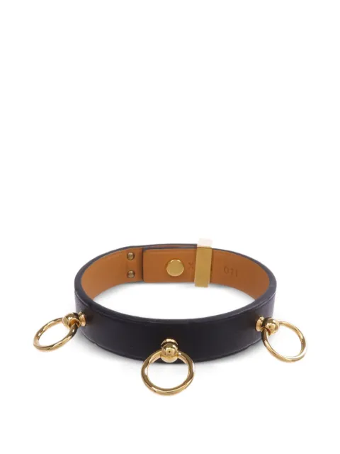 Hermès Pre-Owned 2016 mini Dog Anneaux leather bracelet Gold XT2BLACKGHW
