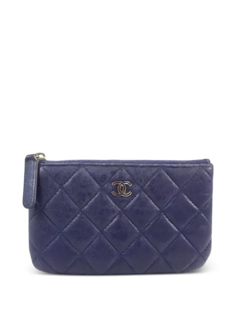 CHANEL Pre-Owned CC quilted coin pouch Blue A82365