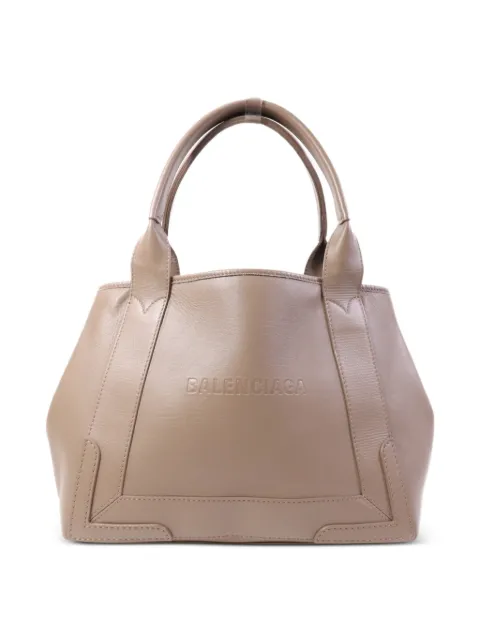 Balenciaga Pre-Owned Navy Cabas leather tote bag Neutrals 3399331212