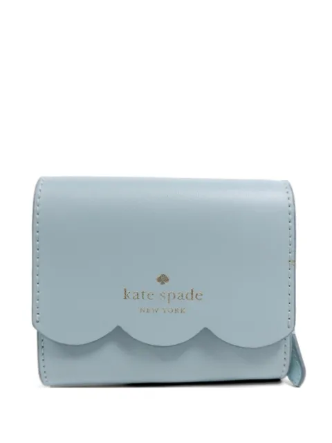 Kate Spade scalloped-edge leather wallet Blue WALLET