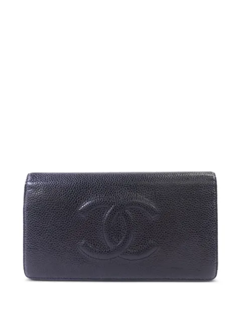CHANEL Pre-Owned CC bifold long wallet Black LONGWALLET