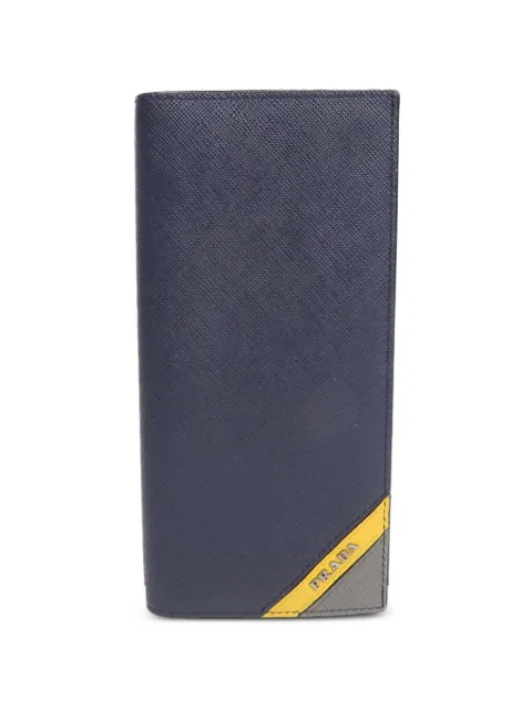 Prada Pre-Owned Saffiano leather long wallet Blue 2MV836