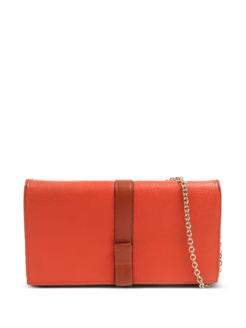 Loewe Pre-Owned Anagram leather clutch bag Red WALLETONCHAIN