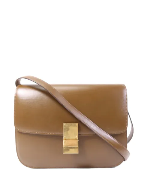 Celine Pre-Owned Classic Box calfskin shoulder bag Brown CLASSICBOX