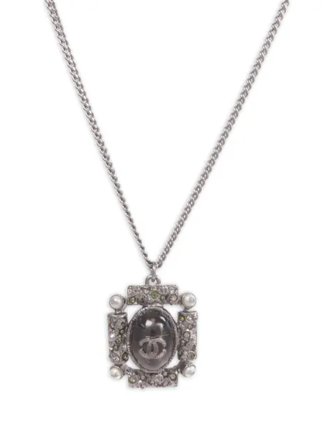 CHANEL Pre-Owned CC faux-pearl and crystal necklace Silver NECKLACE