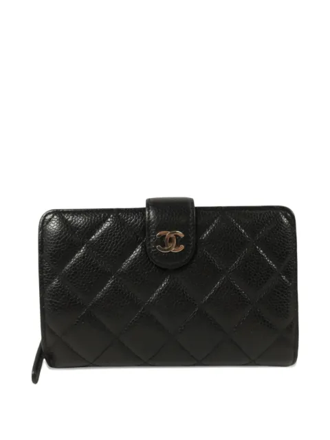 CHANEL Pre-Owned CC-detail quilted wallet Black A48667