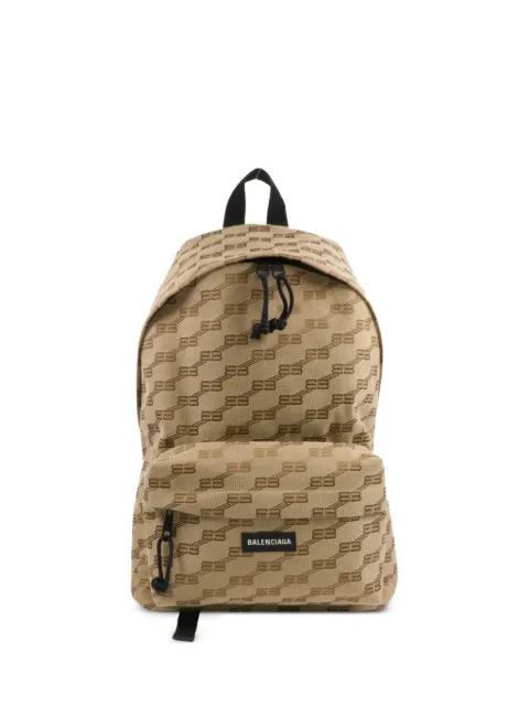 Balenciaga Pre-Owned logo-monogram canvas backpack Neutrals 713044