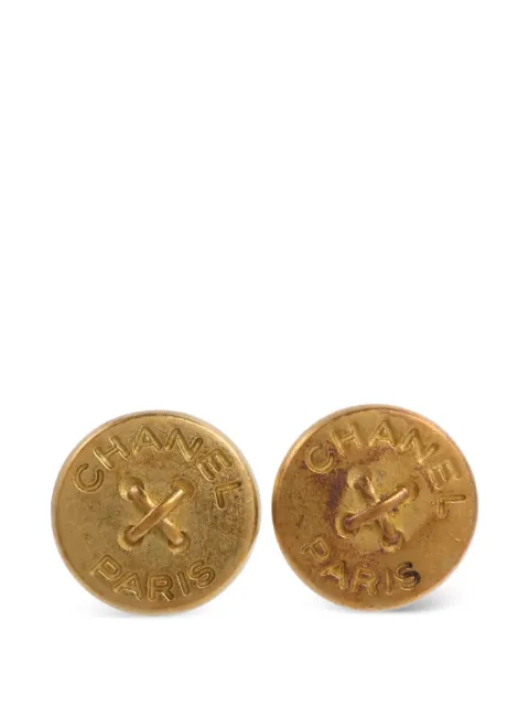 CHANEL Pre-Owned CC button-style clip-on earrings Gold VINTAGECLIPONEARRINGS