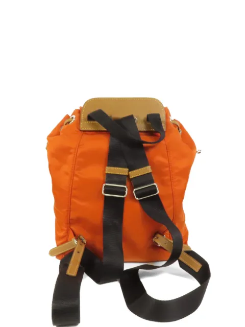 Prada Pre-Owned buckle-fastening drawstring backpack Orange 1BZ064
