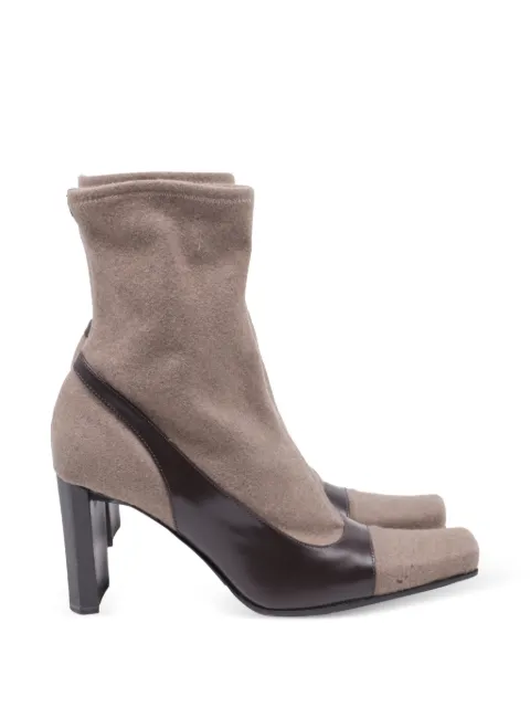Sergio Rossi Vintage two-toned square-toe ankle boots Brown RFCPUUSSH742674W