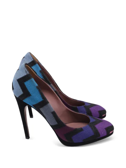 Missoni Pre-Owned Zig Zag print pumps Blue GILTPUUSSH743556W