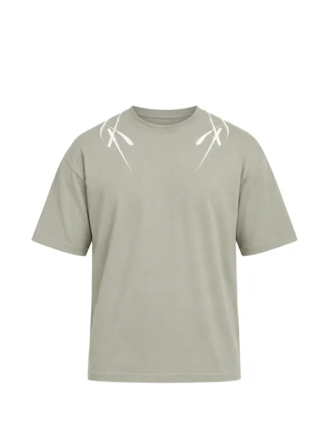 Exit Society graphic-print drop-shoulder T-shirt Neutrals ES235F
