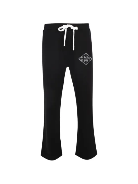 Exit Society XXX logo-print drawstring track pants Black ES3XXX