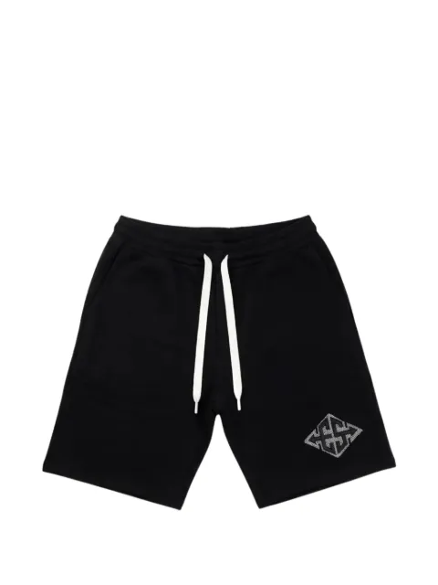 Exit Society Monogram X logo-print drawstring shorts Black ES4XXX