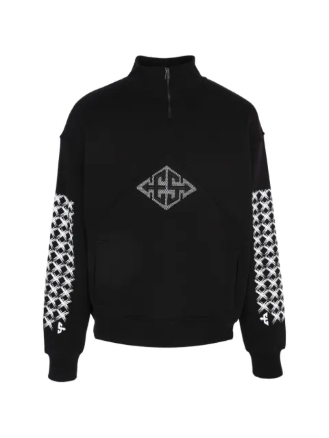 Exit Society Monogram X logo-detail half-zip sweatshirt Black ES5X