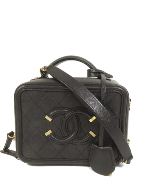 CHANEL Pre-Owned Filigree CC vanity case shoulder bag Black A93342