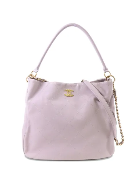 CHANEL Pre-Owned CC diamond-quilted shoulder bag Purple SHOULDERBAG