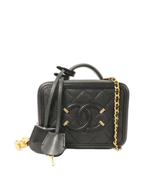 CHANEL Pre-Owned leather shoulder bag Black VANITYCASE17CM