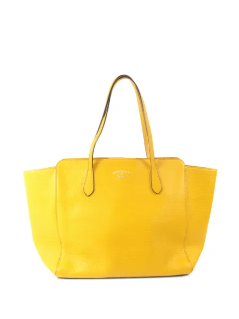 Gucci Pre-Owned large Swing leather tote bag Yellow 354397