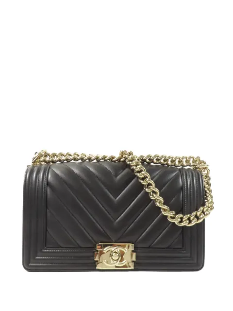 CHANEL Pre-Owned Boy chevron-quilted shoulder bag Black A67086