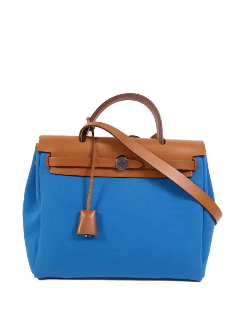 Hermès Pre-Owned PM Herbag canvas tote bag Blue UBLEUIZMIRRUBY