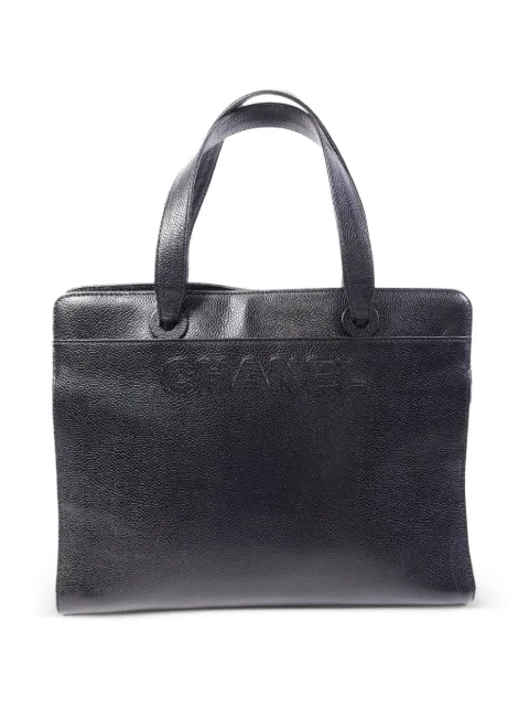 CHANEL Pre-Owned CC logo-embossed tote bag Black HANDBAG