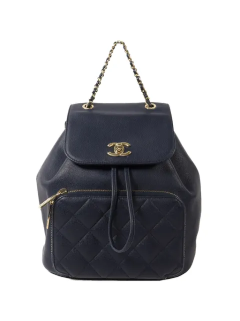 CHANEL Pre-Owned Business Affinity leather backpack Blue BUSINESSAFFINITYBACKPACK