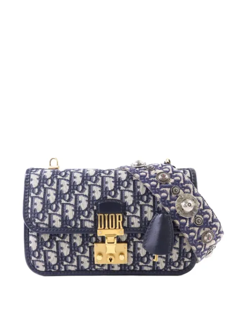 Christian Dior Pre-Owned Dioraddict Oblique flap shoulder bag Blue DIORADDICTFLAP