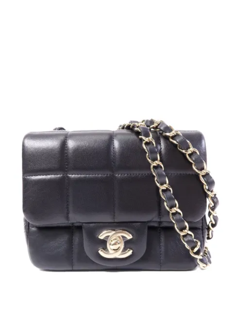 CHANEL Pre-Owned mini Flap Chocolate Bar CC turn-lock shoulder bag Black CHOCOLATEBARMINIFLAP