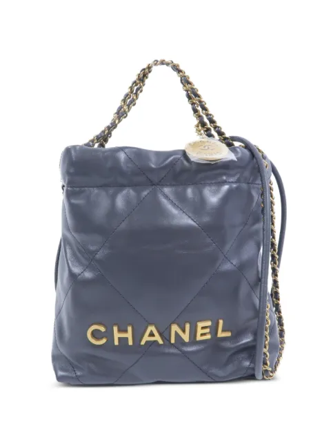 CHANEL Pre-Owned mini Chanel 22 chain tote bag Grey AS3980